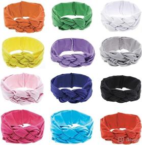 img 4 attached to 👶 12pcs Nylon Baby Headbands for Infant Girls - Head Wraps, Turbans, and Knotted Headbands