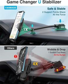 img 2 attached to 🚗 [Upgraded] VANMASS Car Phone Mount: Double Stable Support for iPhone 13 Pro Max, Samsung Galaxy, and Heavy Duty Vehicles