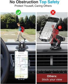 img 1 attached to 🚗 [Upgraded] VANMASS Car Phone Mount: Double Stable Support for iPhone 13 Pro Max, Samsung Galaxy, and Heavy Duty Vehicles