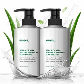 img 4 attached to Kundal Real Aloe Vera Waterful Moisture Soothing Gel 16.9 Fl.Oz(500Ml) Pack Of 2