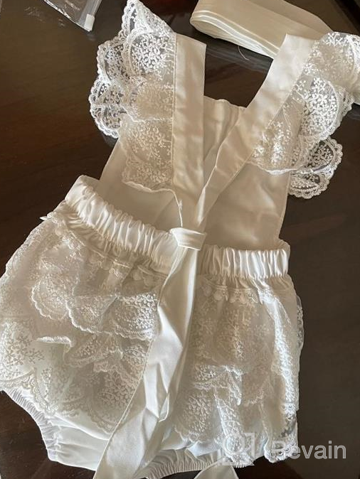 img 1 attached to 2Pcs Newborn Baby Girl Lace Ruffles Sleeve Bodysuit Backless Jumpsuit Romper Set Clothes review by Yiorgos Reynolds