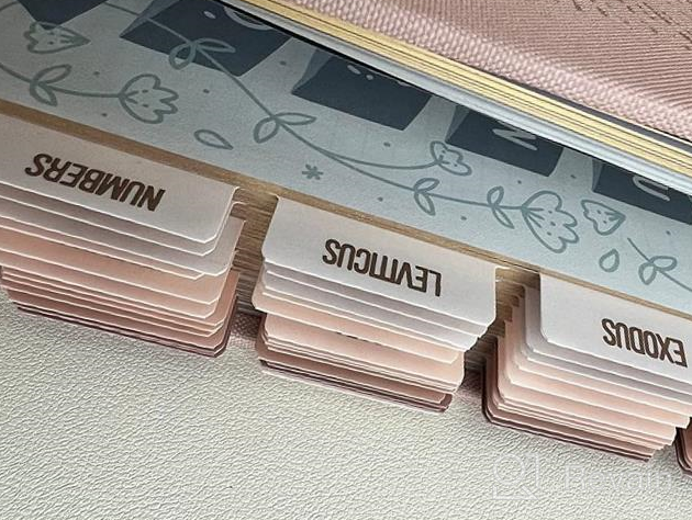 img 1 attached to DiverseBee Laminated Bible Tabs (Rose Gold Embossed Lettering), Bible Journaling Supplies, Bible Book Tabs, Christian Gift, 66 Bible Tabs Old And New Testament, Includes 11 Blank Tabs (Pearl) review by Jared Gopalan