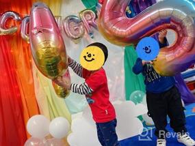 img 8 attached to Long-Lasting Blue Number Balloons For Milestone Birthdays – Reusable 40 Inch Foil Decorations