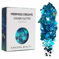10g chunky glitter set - mermaid dreams holographic face, hair, eye, and body glitter for women. perfect for raves, festivals, and cosmetic makeup. loose glitter with stunning shimmer and shine. логотип