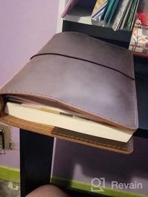 img 7 attached to Travelers Notebook Cover With Inner Pockets, Card Slots And Pen Holder, A5 Size, Dark Brown