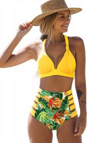 img 4 attached to Flaunt Your Figure With SPORLIKE'S High Waisted Two-Piece Swimsuit For Women