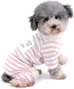 img 3 attached to 🐾 Ranphy Striped Small Dog Pajamas: Cozy Cotton Pyjamas for Pet Comfort (Size Runs Small One to Two Sizes Than US Size)