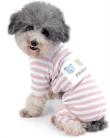 img 4 attached to 🐾 Ranphy Striped Small Dog Pajamas: Cozy Cotton Pyjamas for Pet Comfort (Size Runs Small One to Two Sizes Than US Size)