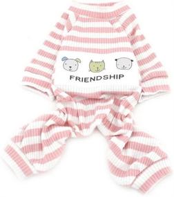 img 1 attached to 🐾 Ranphy Striped Small Dog Pajamas: Cozy Cotton Pyjamas for Pet Comfort (Size Runs Small One to Two Sizes Than US Size)