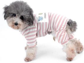 img 2 attached to 🐾 Ranphy Striped Small Dog Pajamas: Cozy Cotton Pyjamas for Pet Comfort (Size Runs Small One to Two Sizes Than US Size)