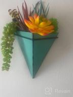 img 1 attached to Ceramic Hanging Planter Wall Decor Set Of 2 - Indoor Geometric Triangle Succulent Plant Pot For Home Decoration review by David Hansen