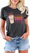 women's dunkin' donuts coffee t-shirt - funny letter print summer graphic tee top logo