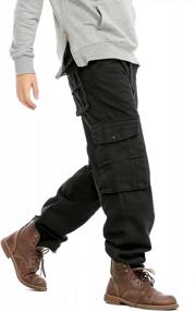 img 1 attached to Idopy Men`S Loose Fit Motorcycle Multi-Pockets Workwear Denim Cargo Jeans Plus Size