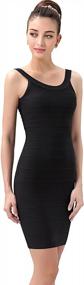 img 2 attached to Stunningly Sexy U-Neck Tank Bandage Dress For Women By Phistic