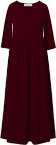 img 4 attached to 👗 Perfashion Pleated Cotton Girls' Dresses with Pocketed Casual Style