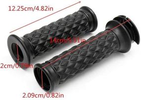 img 2 attached to 🏍️ Black Rubber Handlebar Hand Grips for Cafe Racer Bobber Clubman Custom Motorcycle - 7/8 inch Universal