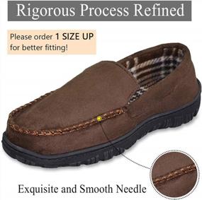 img 3 attached to Men'S Size 14 Brown Moccasin Slippers With Hardsole - LA PLAGE Anti-Slip Indoor/Outdoor Design