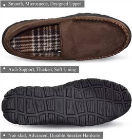 img 1 attached to Men'S Size 14 Brown Moccasin Slippers With Hardsole - LA PLAGE Anti-Slip Indoor/Outdoor Design