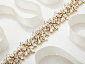 img 1 attached to SWEETV Rhinestone Wedding Applique Bridesmaid Women's Accessories via Belts