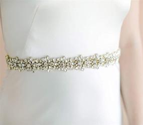 img 2 attached to SWEETV Rhinestone Wedding Applique Bridesmaid Women's Accessories via Belts