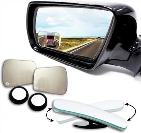 img 4 attached to Adjustable Square Mirrors For Blind Spot By Zone Tech - 2-Pack Premium Quality Stick-On Side Mirrors For Cars, Trucks, Motorcycles And Snowmobiles