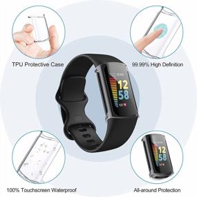 img 1 attached to TPU Rugged Bumper Case Cover All-Around Protective Plated Bumper Shell Accessories Compatible With Fitbit Charge 5 (Not For 4/3) - NANW 3-Pack Screen Protector