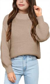 img 4 attached to Stay Cozy With Imily Bela Girls' Long Sleeve Knit Sweaters With Mock Neck Collar