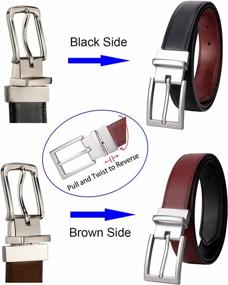 img 3 attached to Lavemi Reversible Men'S Belt 100% Italian Leather Dress Casual Trim To Fit, 2 Colors In 1