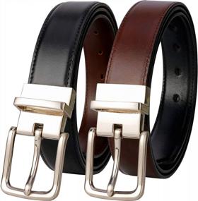 img 4 attached to Lavemi Reversible Men'S Belt 100% Italian Leather Dress Casual Trim To Fit, 2 Colors In 1