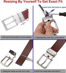 img 1 attached to Lavemi Reversible Men'S Belt 100% Italian Leather Dress Casual Trim To Fit, 2 Colors In 1