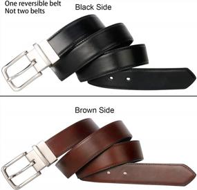 img 2 attached to Lavemi Reversible Men'S Belt 100% Italian Leather Dress Casual Trim To Fit, 2 Colors In 1
