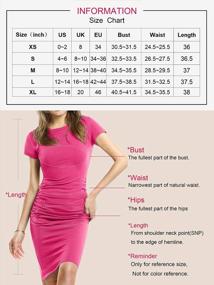 img 2 attached to Missufe Women'S Short Sleeve Ruched Casual Sundress Midi Bodycon T Shirt Dress