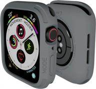 quattro series rugged bumper case for apple watch se and series 6/5/4 with military-grade protection - grey, flexible and shock-proof, compatible with 40mm iwatch logo