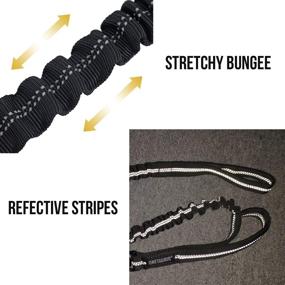 img 1 attached to 🐾 OneTigris Tactical Dog Training Bungee Leash with Control Handle & Quick Release Nylon Leads Rope - Upgraded Version 2019 (Black - reflective strip)