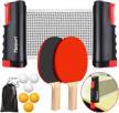 fbsport portable ping pong paddle set with retractable net, 2 rackets, 6 balls, carry bag - perfect for children and adults, great for indoor and outdoor games logo