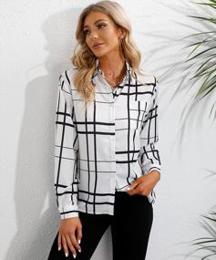 img 3 attached to ST. JUBILEENS Women'S V-Neck Striped Chiffon Blouses Button Down Pocket Tops Tunic Loose Flowy Shirts