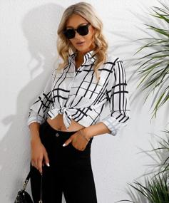 img 1 attached to ST. JUBILEENS Women'S V-Neck Striped Chiffon Blouses Button Down Pocket Tops Tunic Loose Flowy Shirts