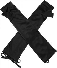 img 2 attached to Stunning Ayliss Women'S Elbow-Length Lace-Up Fingerless Arm Warmers In Luxurious Stain Fabric