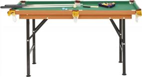 img 4 attached to Soozier 55" Portable Folding Billiards Table - Perfect For Family Game Nights With Cues, Balls, And Accessories Included