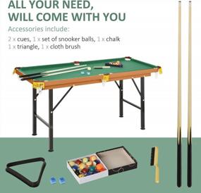 img 1 attached to Soozier 55" Portable Folding Billiards Table - Perfect For Family Game Nights With Cues, Balls, And Accessories Included
