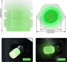 img 3 attached to 🚘 Upgrade Your Vehicle's Style with 8 PCS Glowing Tire Valve Stem Caps - Blue + Green Universal Air Caps for Cars, Trucks, SUVs, Motorcycles, and Bikes