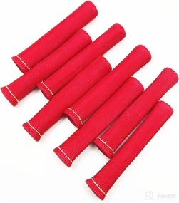 img 2 attached to WFLNHB 8 Pcs 1200° Spark Plug Wire Boots Heat Shield Protector Sleeve Red Replacement For SBC BBC