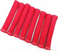 wflnhb 8 pcs 1200° spark plug wire boots heat shield protector sleeve red replacement for sbc bbc logo