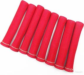 img 4 attached to WFLNHB 8 Pcs 1200° Spark Plug Wire Boots Heat Shield Protector Sleeve Red Replacement For SBC BBC