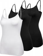 bluetime women's stretchy tank tops with adjustable straps - solid colors, scoop neck, and 2-3 pack options (s-xxl) логотип