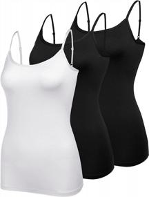 img 4 attached to Bluetime Women'S Stretchy Tank Tops With Adjustable Straps - Solid Colors, Scoop Neck, And 2-3 Pack Options (S-XXL)