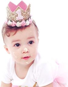 img 3 attached to 👑 Charming Baby Rose Flower Golden Crown Headband: Perfect Hair Accessory for Birthdays by Love Sweety