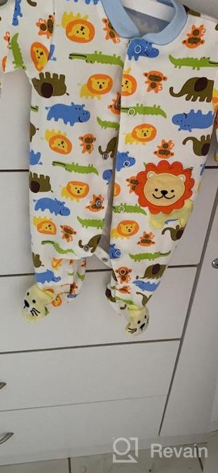 img 1 attached to Feidoog Baby Footed Cotton Long Sleeve Romper Animal Printed Jumpsuit Sleeper Sleep And Play review by Rhett Fifer