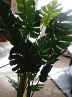 img 1 attached to Artificial Swiss Cheese Plant - 4Ft Tall Monstera Deliciosa With 15 Split Leaves - Faux Tropical Monstera Palm Tree For Home, Office, Store, Garden Floor Decor - Set Of 2 review by Dave Johnson