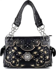 img 4 attached to Justin West Embroidery Turquoise Rhinestone Women's Handbags & Wallets via Shoulder Bags